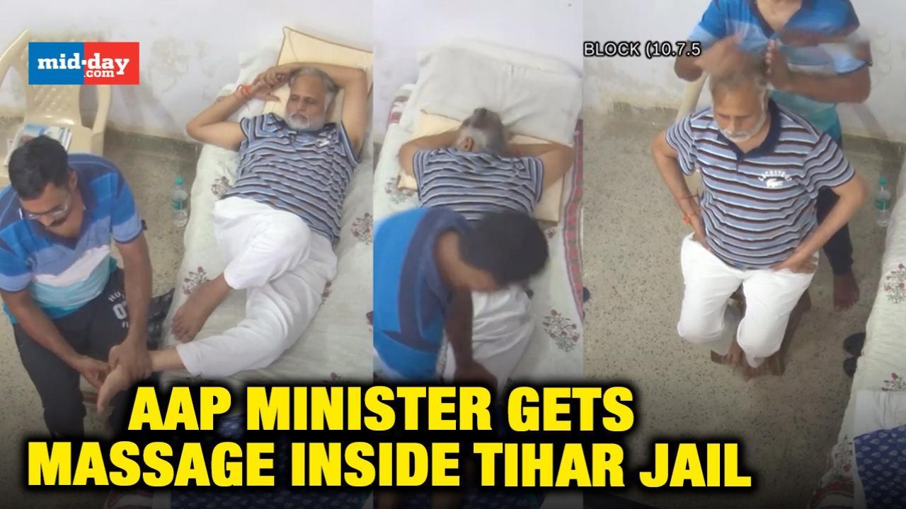 Video Of AAP Minister Satyendar Jain Getting Massage In Tihar Jail Goes Viral